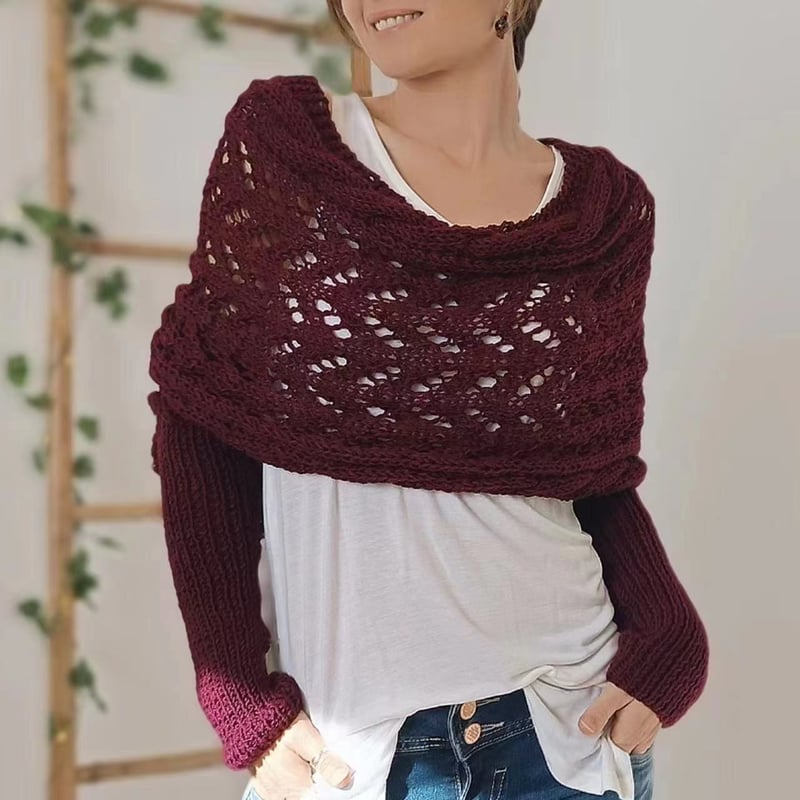 Soft Knitted Nomine Scarf With Sleeves